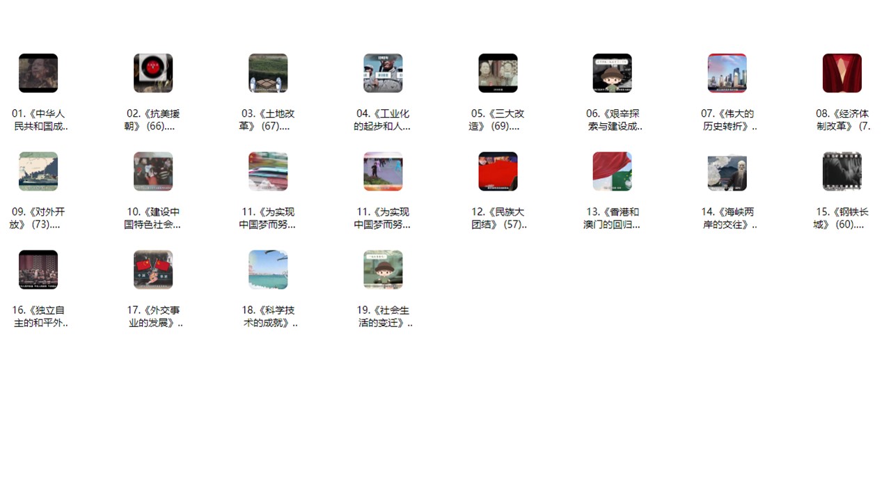 看动画学历史八年级下册（19集）